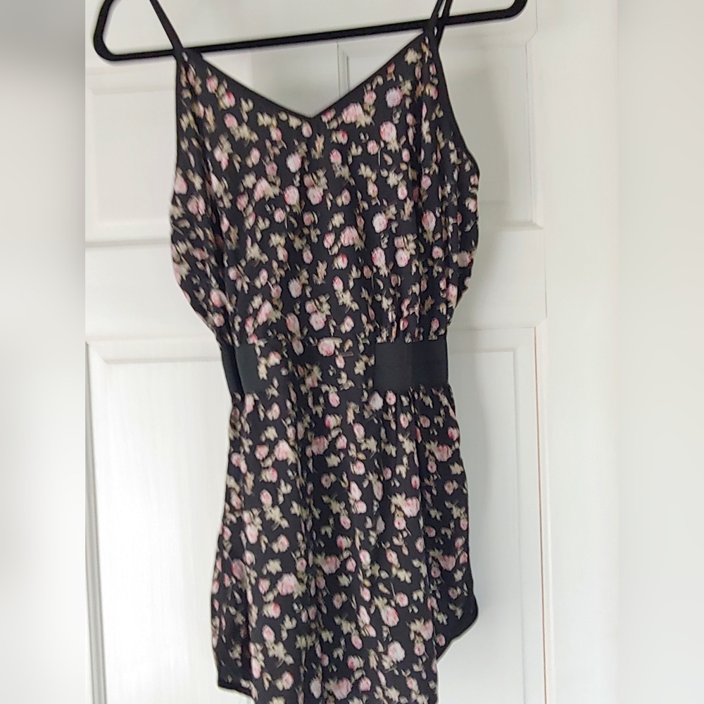 Fire Los Angeles Black Floral Romper